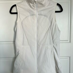 White Sleeveless Zip-Up Vest